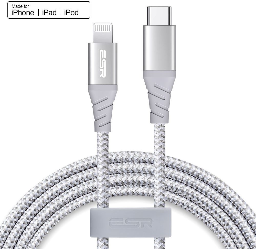 ESR USB-C naar Apple Lightning Snellaad Kabel MFi 1M Wit afbeelding 4