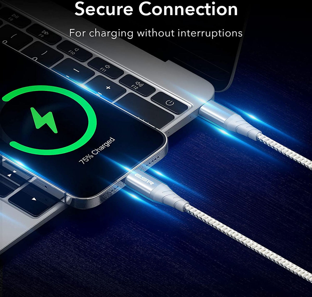 ESR USB-C naar Apple Lightning Snellaad Kabel MFi 1M Wit afbeelding 6