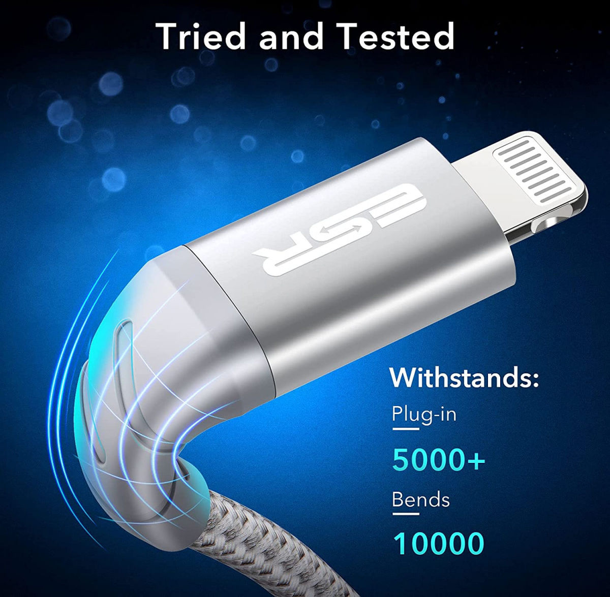 ESR USB-C naar Apple Lightning Snellaad Kabel MFi 1M Wit afbeelding 13