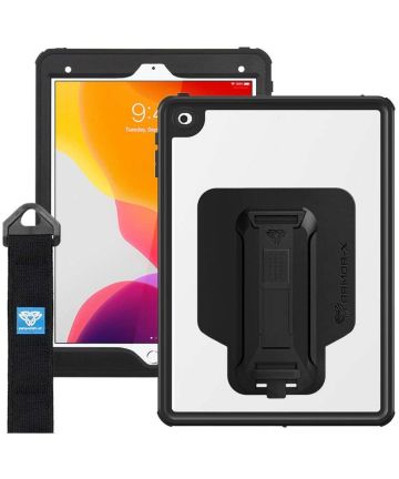 Armor-X Apple iPad 10.2 (2019/2020) Hoes Shockproof met Strap Zwart Hoesjes