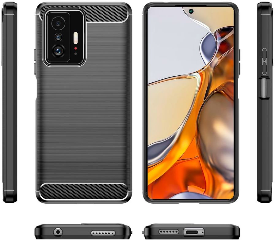 Xiaomi 11T/11T Pro Hoesje Geborsteld TPU Back Cover Zwart afbeelding 10
