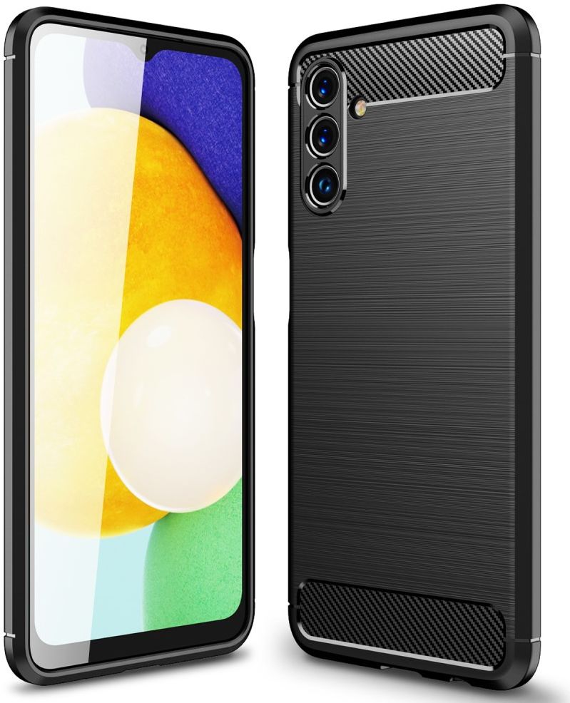 Samsung Galaxy A13 5G / A04s Hoesje Geborsteld TPU Back Cover Zwart afbeelding 2