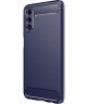 Samsung Galaxy A13 5G / A04s Hoesje Geborsteld TPU Back Cover Blauw