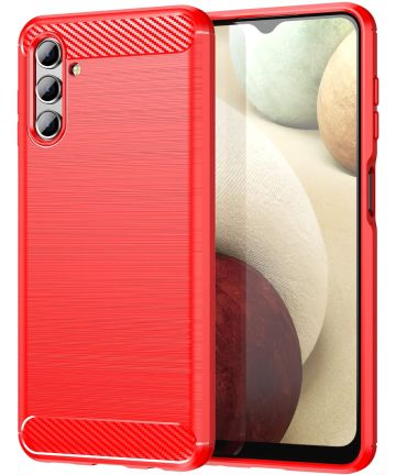 Samsung Galaxy A13 5G / A04s Hoesje Geborsteld TPU Back Cover Rood Hoesjes
