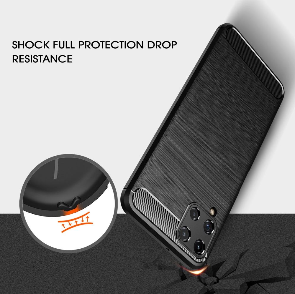 Samsung Galaxy M22/A22 4G Hoesje Geborsteld TPU Back Cover Zwart afbeelding 7