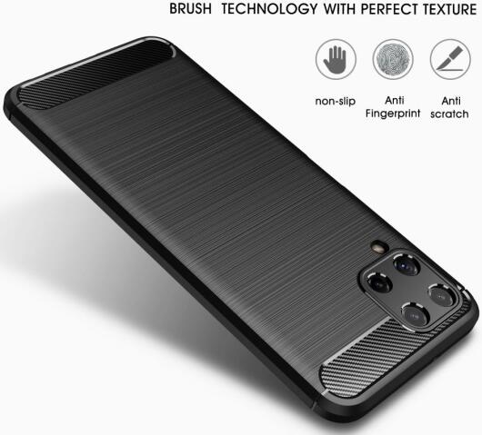 Samsung Galaxy M22/A22 4G Hoesje Geborsteld TPU Back Cover Zwart afbeelding 4