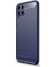 Samsung Galaxy M22/A22 4G Hoesje Geborsteld TPU Back Cover Blauw