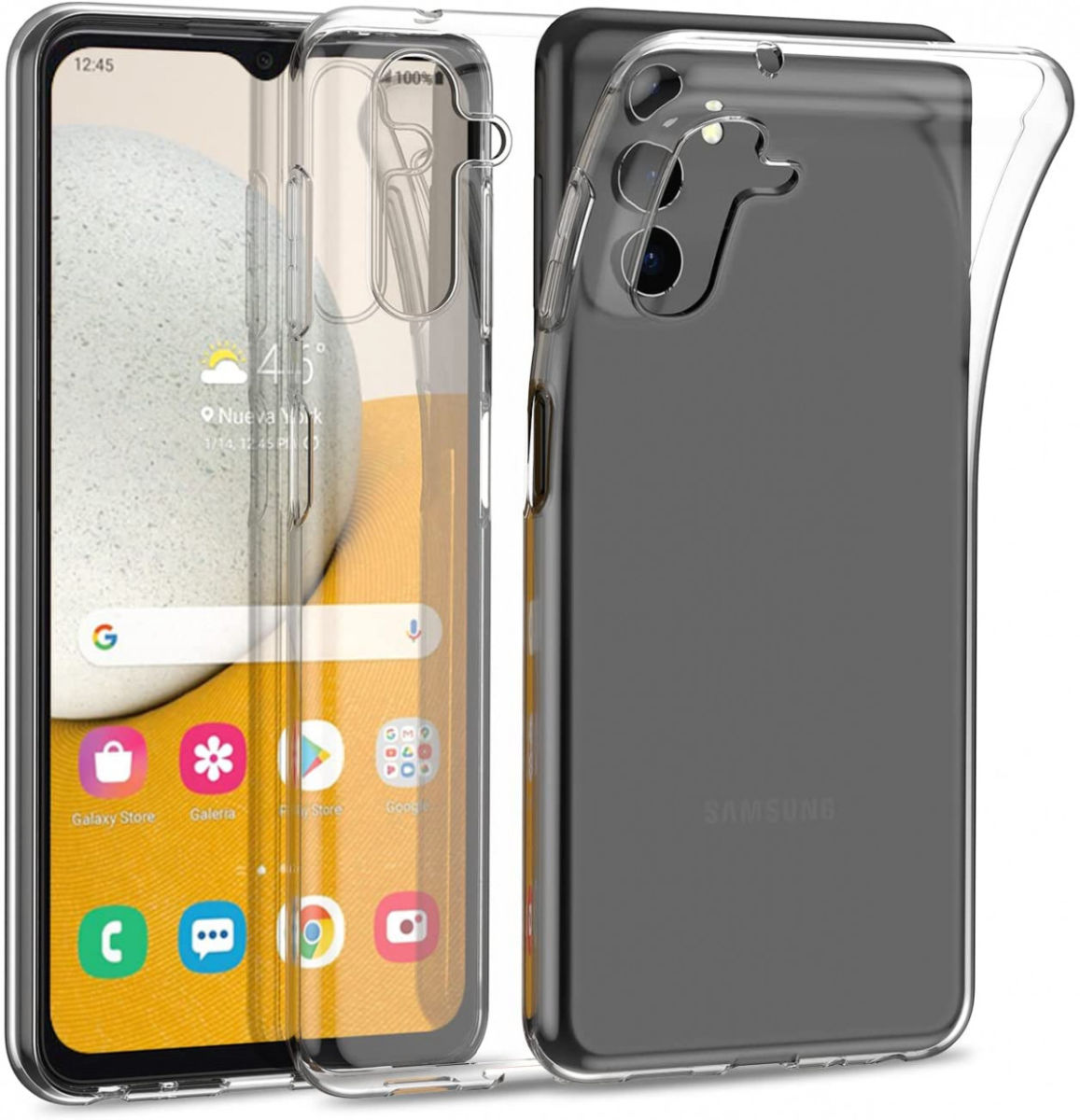 Samsung Galaxy A13 5G / A04s Hoesje Dun TPU Back Cover Transparant afbeelding 2