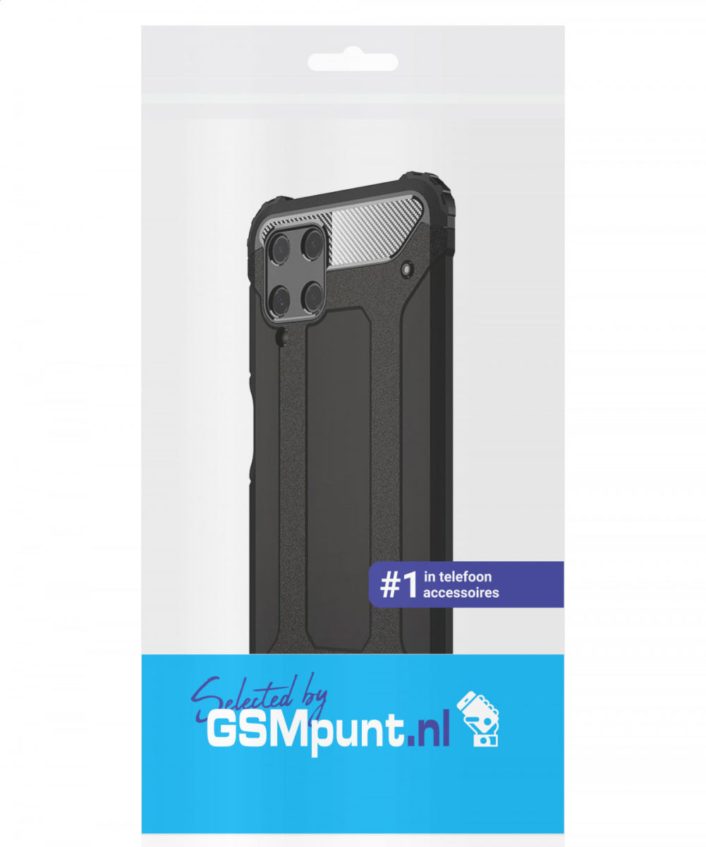 Samsung Galaxy M22/A22 4G Hoesje Shock Proof Back Cover Zwart afbeelding 2