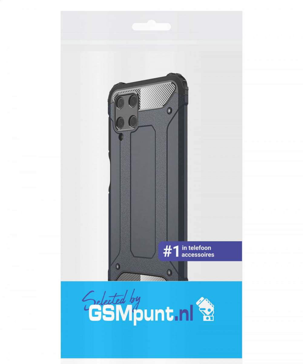 Samsung Galaxy M22/A22 4G Hoesje Shock Proof Back Cover Donker Blauw afbeelding 2
