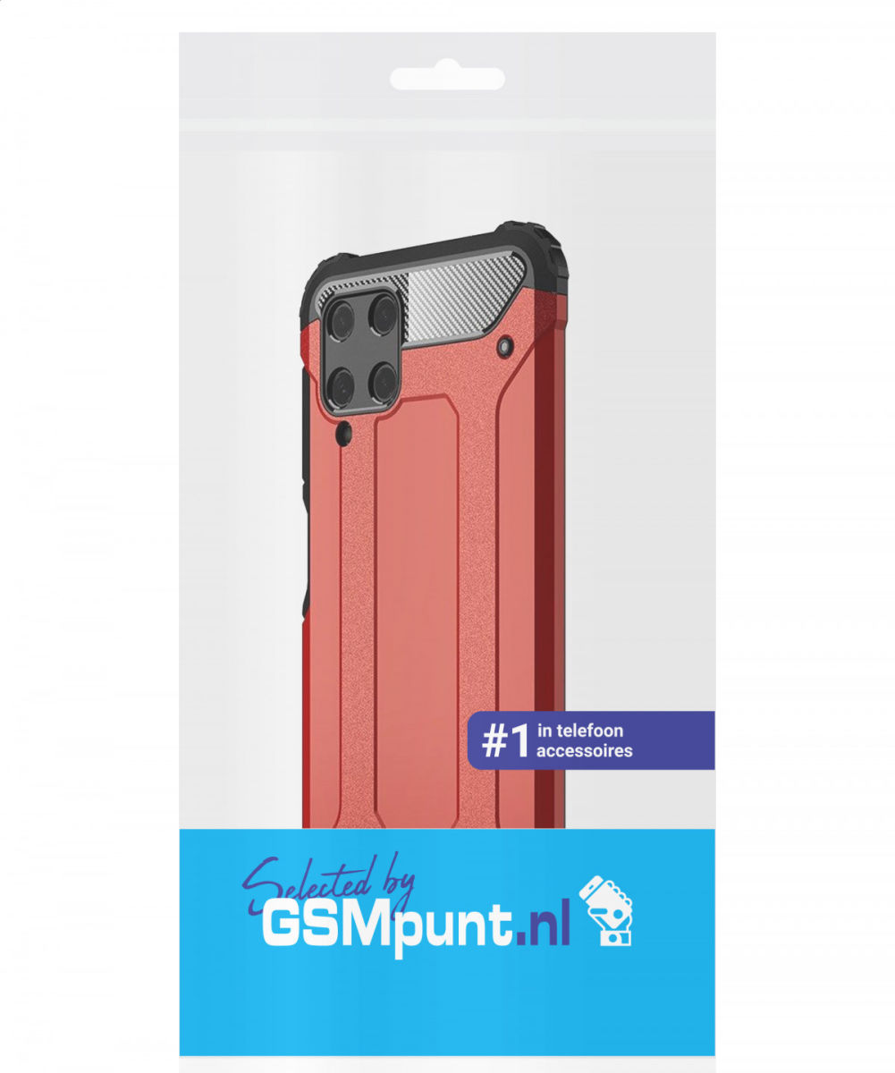 Samsung Galaxy M22/A22 4G Hoesje Shock Proof Back Cover Rood afbeelding 2