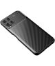 Samsung Galaxy M22/A22 4G Hoesje Siliconen Carbon TPU Back Cover Zwart