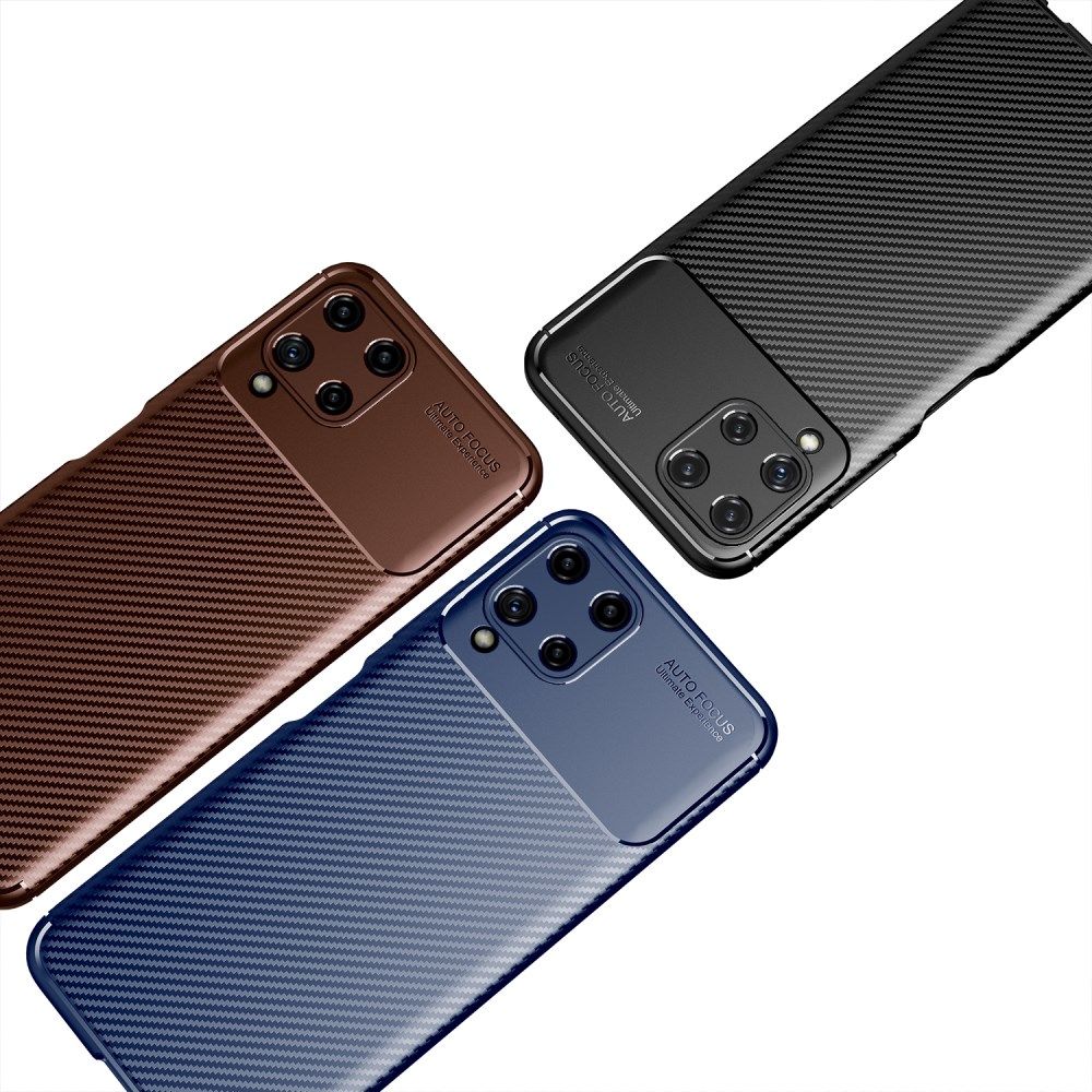 Samsung Galaxy M22/A22 4G Hoesje Siliconen Carbon TPU Back Cover Zwart afbeelding 12