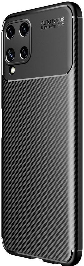 Samsung Galaxy M22/A22 4G Hoesje Siliconen Carbon TPU Back Cover Zwart afbeelding 1