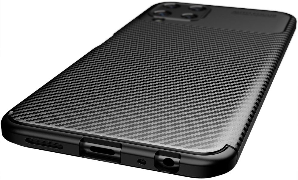 Samsung Galaxy M22/A22 4G Hoesje Siliconen Carbon TPU Back Cover Blauw afbeelding 8