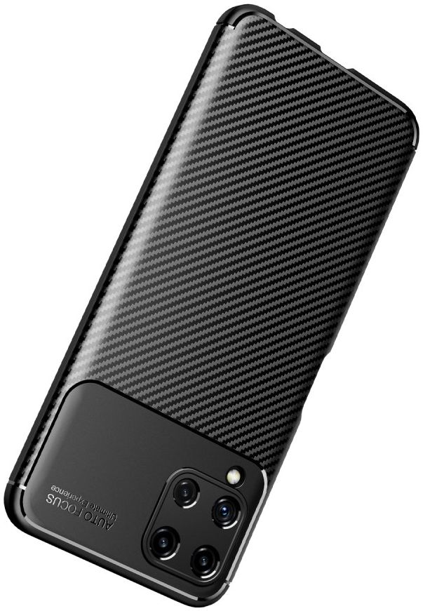 Samsung Galaxy M22/A22 4G Hoesje Siliconen Carbon TPU Back Cover Blauw afbeelding 9