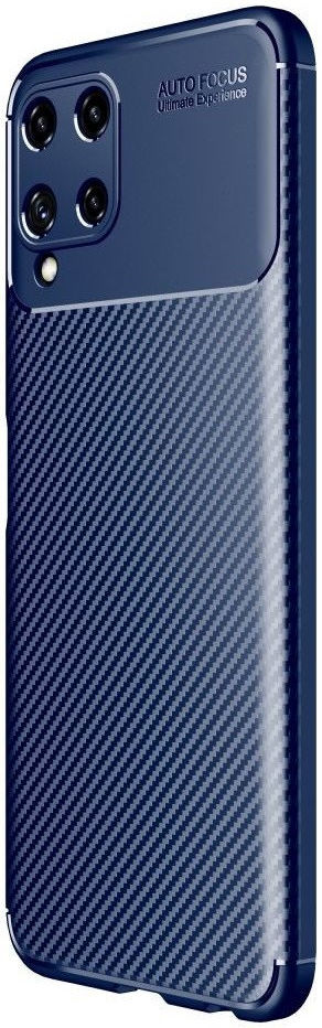 Samsung Galaxy M22/A22 4G Hoesje Siliconen Carbon TPU Back Cover Blauw afbeelding 1