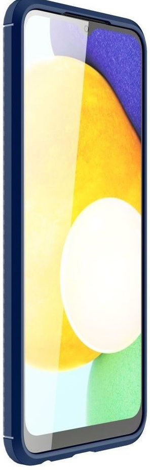 Samsung Galaxy M22/A22 4G Hoesje Siliconen Carbon TPU Back Cover Blauw afbeelding 2