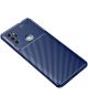 Motorola Moto G60S Hoesje Siliconen Carbon TPU Back Cover Blauw