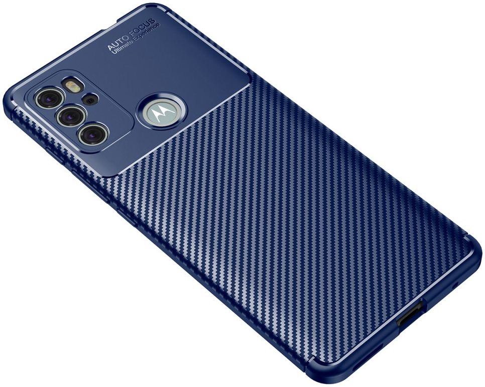 Motorola Moto G60S Hoesje Siliconen Carbon TPU Back Cover  Blauw afbeelding 6