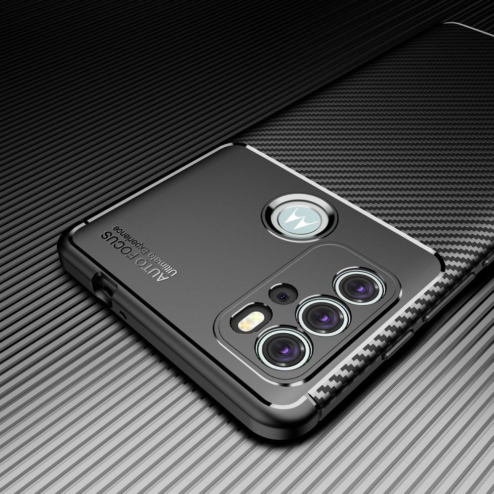 Motorola Moto G60S Hoesje Siliconen Carbon TPU Back Cover  Blauw afbeelding 11