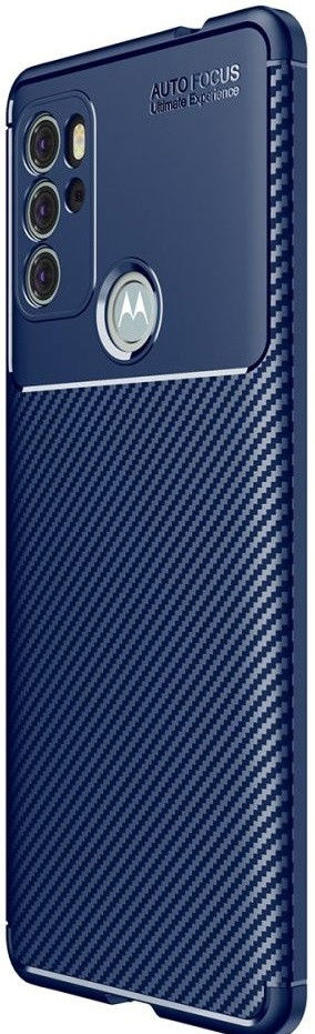 Motorola Moto G60S Hoesje Siliconen Carbon TPU Back Cover  Blauw afbeelding 1