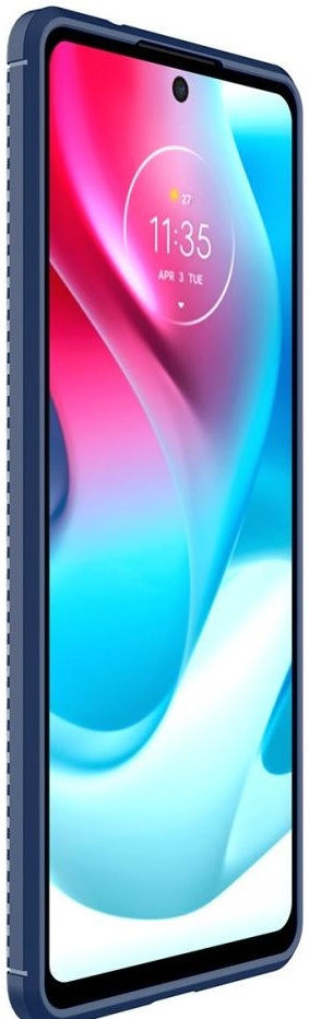 Motorola Moto G60S Hoesje Siliconen Carbon TPU Back Cover  Blauw afbeelding 2