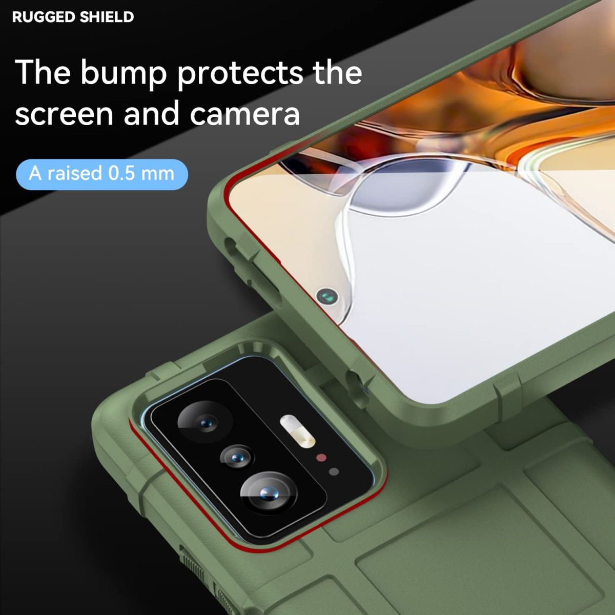 Xiaomi 11T/11T Pro Hoesje Shock Proof Rugged Shield Back Cover Groen afbeelding 2