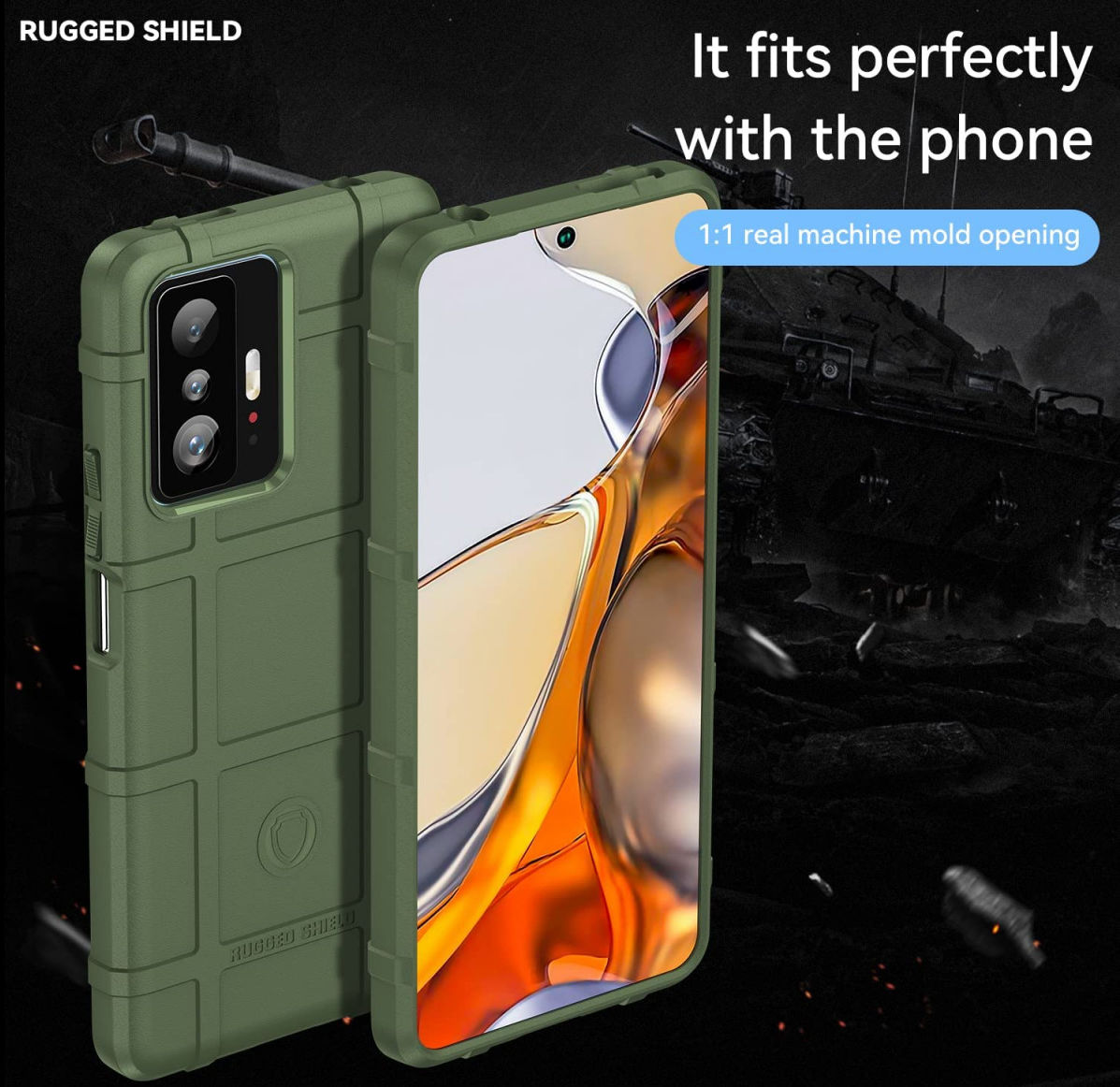 Xiaomi 11T/11T Pro Hoesje Shock Proof Rugged Shield Back Cover Groen afbeelding 7