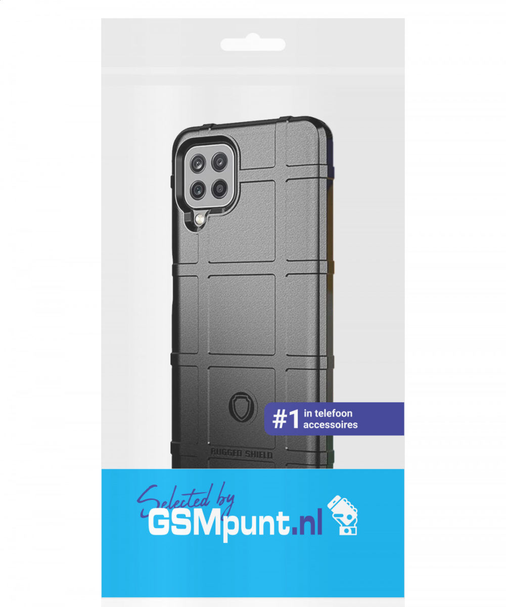 Samsung Galaxy M22/A22 4G Hoesje Shock Proof Rugged Shield Zwart afbeelding 7