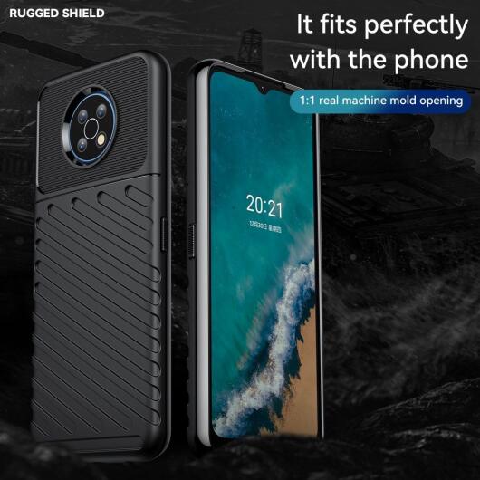 Nokia G50 Hoesje TPU Thunder Design Back Cover Zwart afbeelding 4