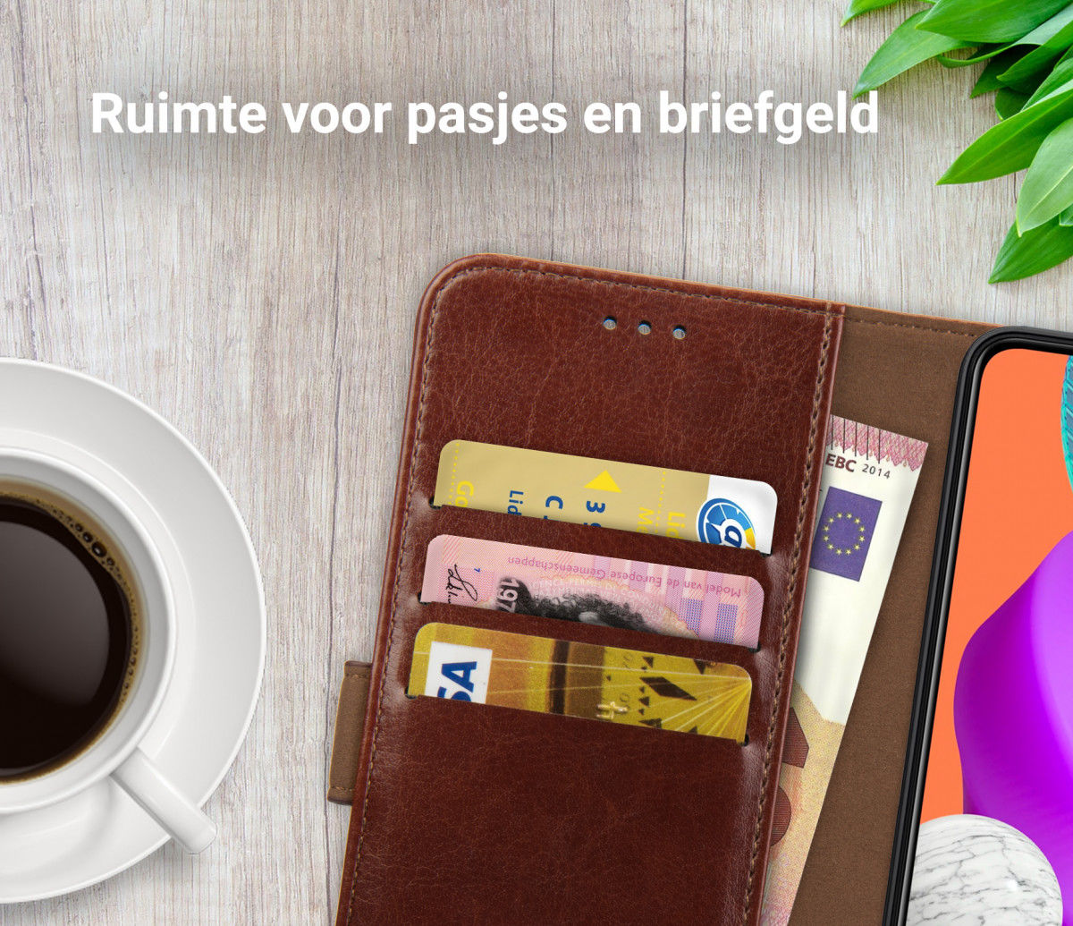 Rosso Element Samsung Galaxy M22/A22 4G Hoesje Book Cover Wallet Bruin afbeelding 5