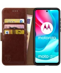 Rosso Element Motorola Moto G60S Hoesje Book Cover Wallet Bruin