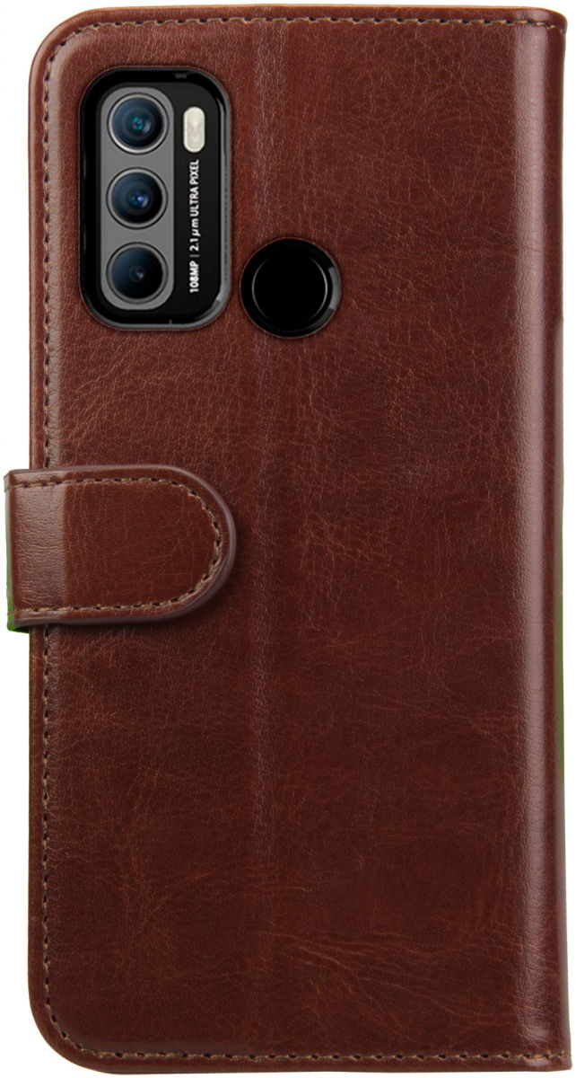 Rosso Element Motorola Moto G60S Hoesje Book Cover Wallet Bruin afbeelding 2