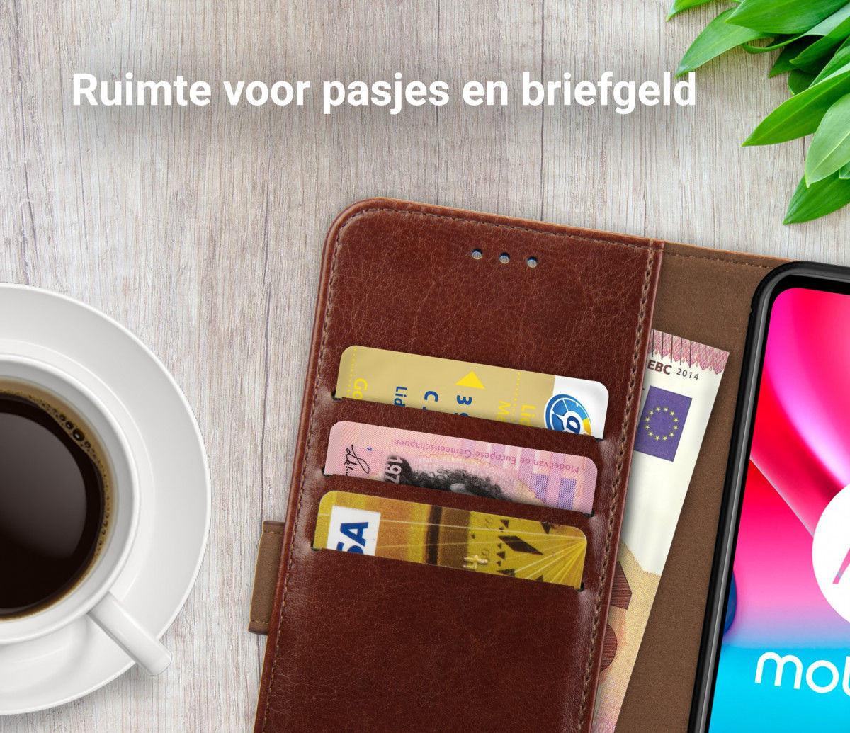 Rosso Element Motorola Moto G60S Hoesje Book Cover Wallet Bruin afbeelding 5