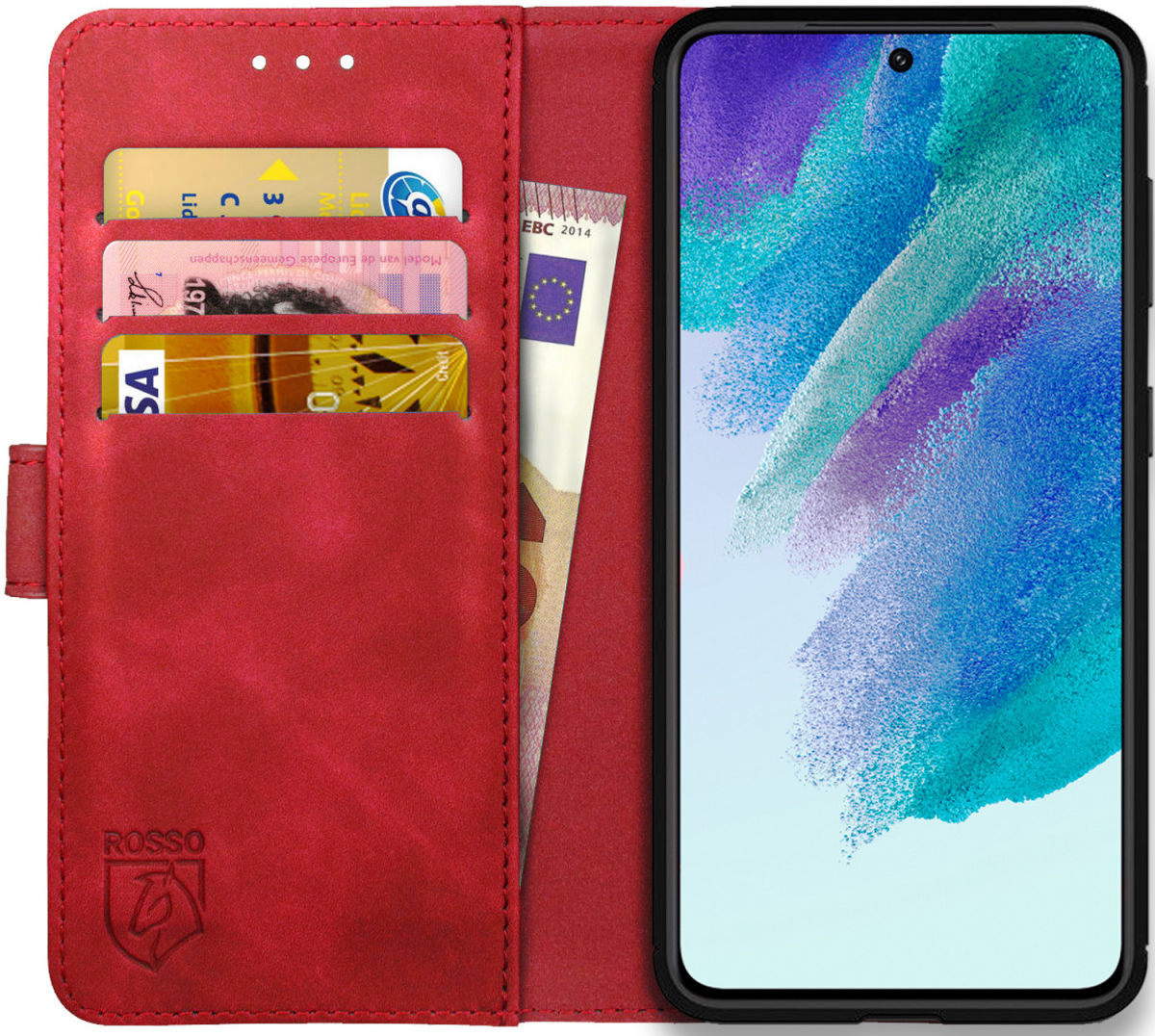 Rosso Element Samsung Galaxy S21 FE Hoesje Book Cover Rood afbeelding 1