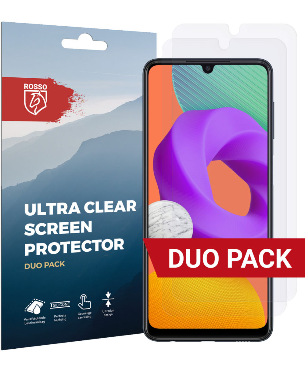 Rosso Samsung Galaxy M22/A22 4G Ultra Clear Screen Protector Duo Pack afbeelding 1