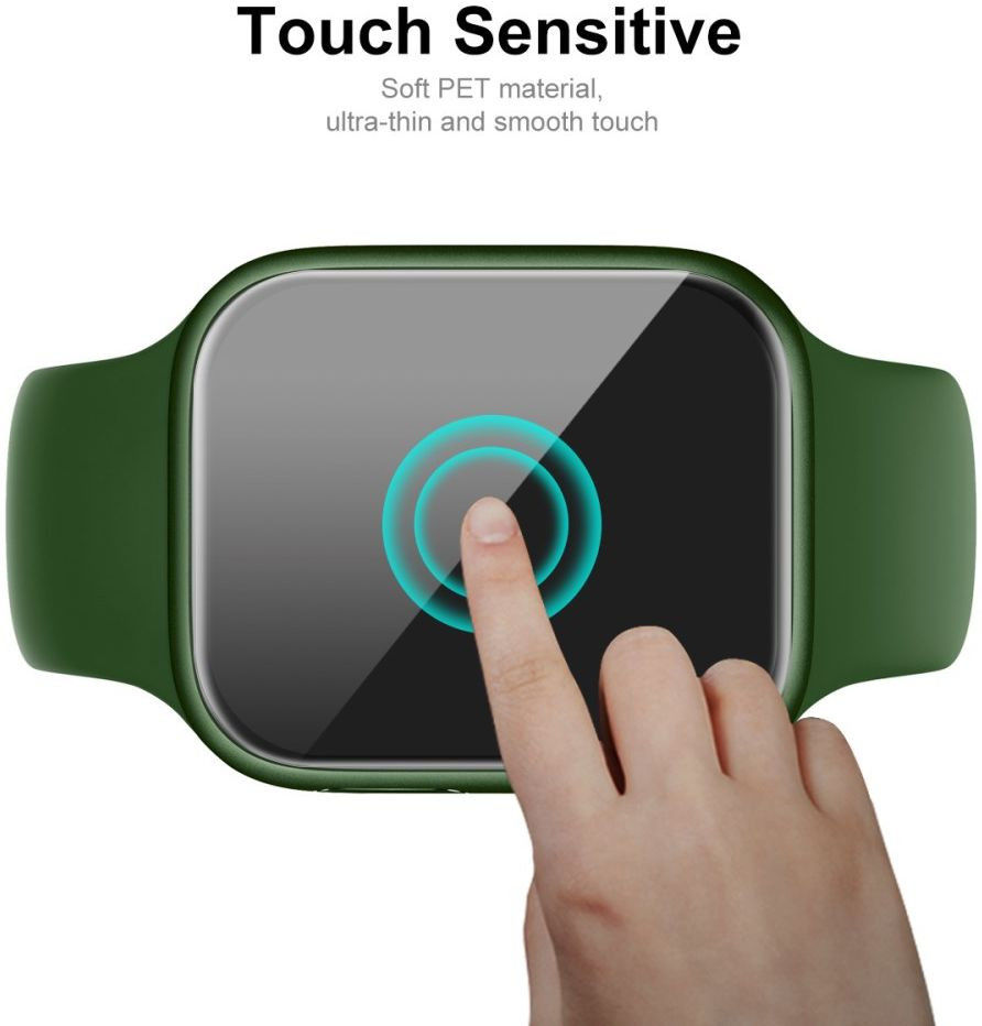 Apple Watch 7 / 8 / 9 45MM Screenprotector - 3D Soft TPU - Zwart (2-Pack) afbeelding 5