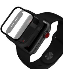 Apple Watch 7 41MM Hoesje Hard Plastic Bumper met Tempered Glass Zwart