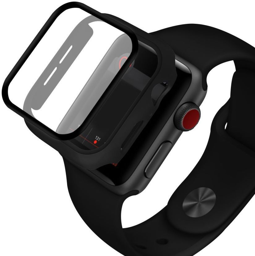 Apple Watch 7/8 45MM Hoesje Plastic Bumper met Tempered Glass Zwart afbeelding 1