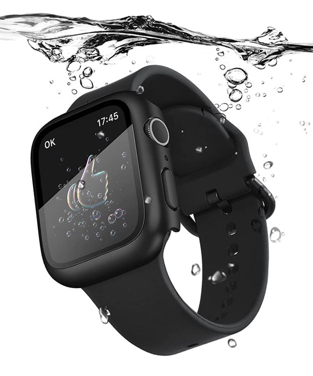 Apple Watch 7/8 45MM Hoesje Plastic Bumper met Tempered Glass Zwart afbeelding 10