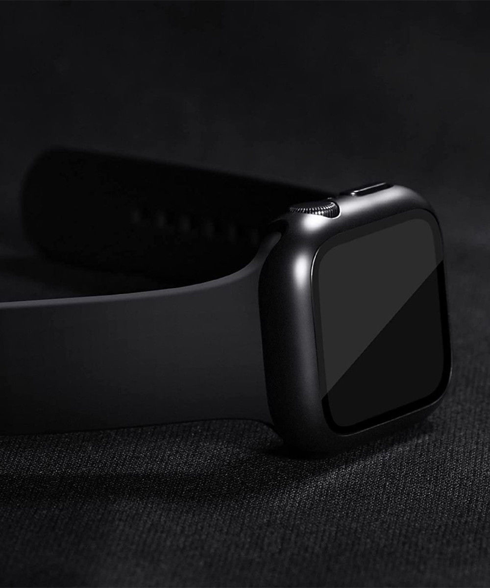 Apple Watch 7/8 45MM Hoesje Plastic Bumper met Tempered Glass Zwart afbeelding 11
