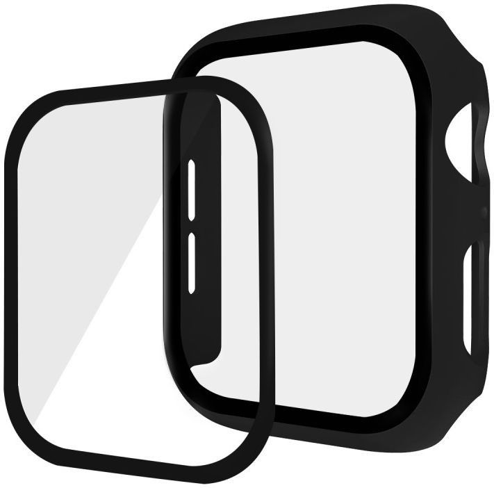 Apple Watch 7/8 45MM Hoesje Plastic Bumper met Tempered Glass Zwart afbeelding 6