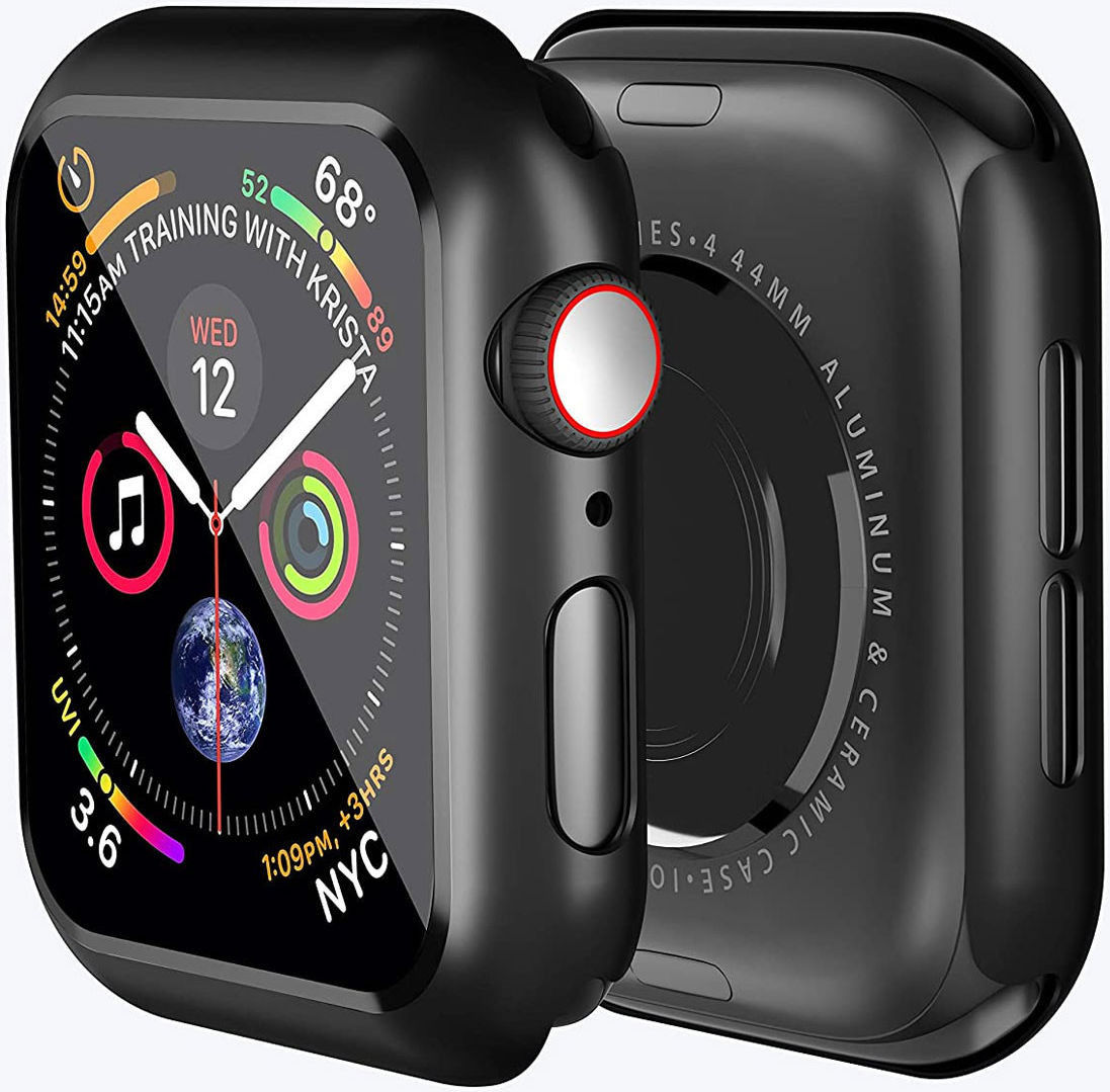 Apple Watch 7/8 45MM Hoesje Plastic Bumper met Tempered Glass Zwart afbeelding 9