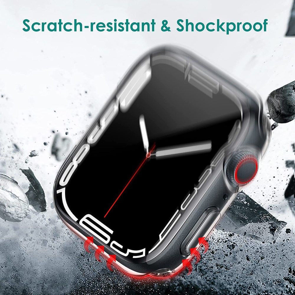 Apple Watch 7/8/9 41MM Hoesje - CaseFull Protect TPU Hard Plastic - Transparant afbeelding 4