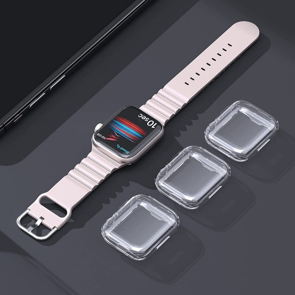 Apple Watch 7/8/9 41MM Hoesje - CaseFull Protect TPU Hard Plastic - Transparant afbeelding 10