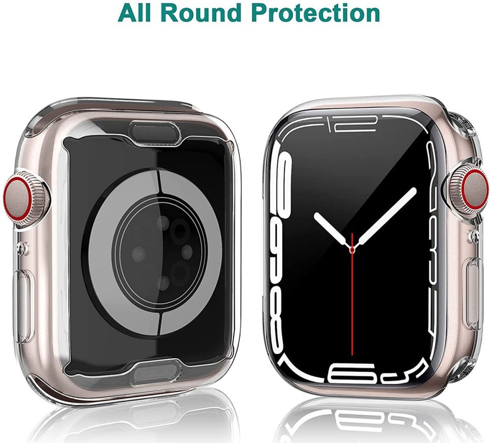 Apple Watch 7/8/9 41MM Hoesje - CaseFull Protect TPU Hard Plastic - Transparant afbeelding 6