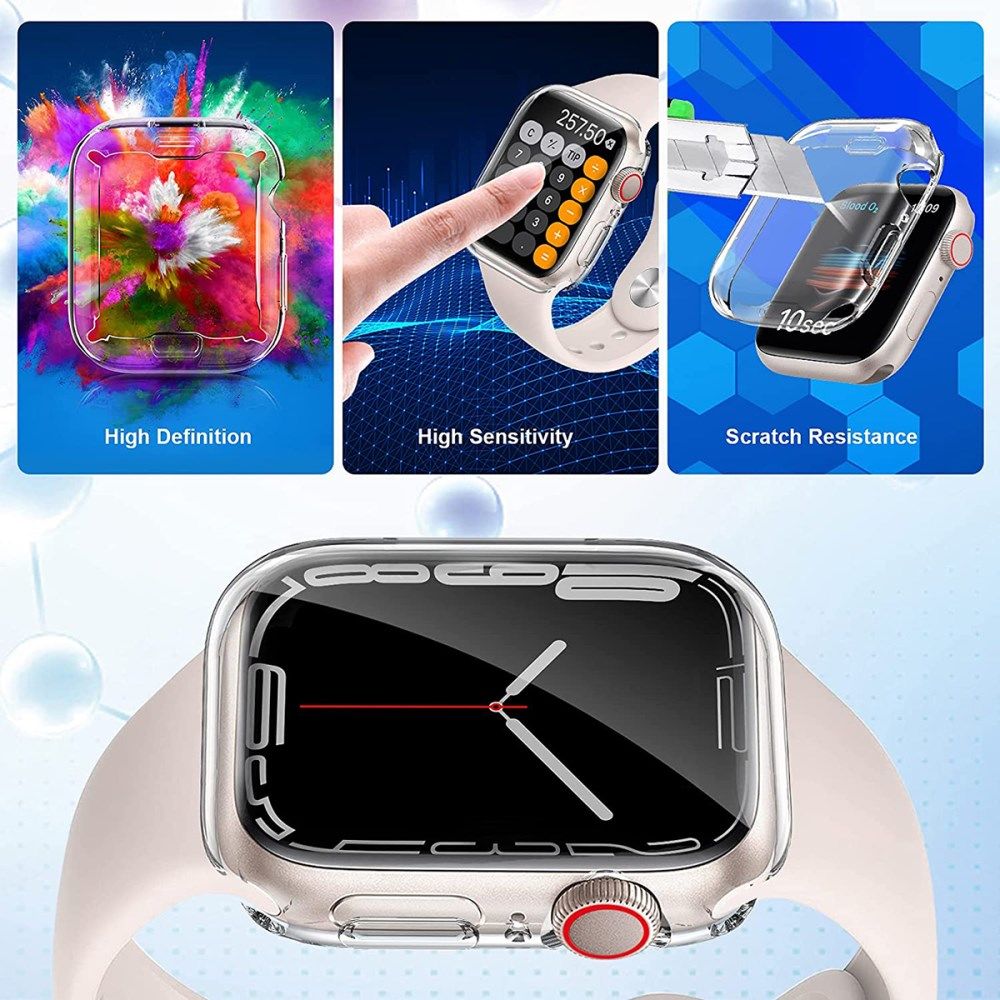 Apple Watch 7/8/9 41MM Hoesje - CaseFull Protect TPU Hard Plastic - Transparant afbeelding 8