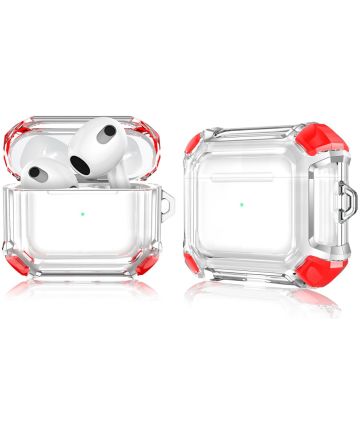 Apple AirPods 3 Hoesje TPU Case Transparant / Rood Hoesjes