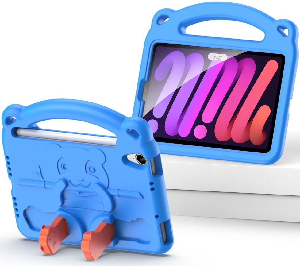 Dux Ducis Panda Apple iPad Mini 6 Kinder Tablethoes met Handvat Blauw afbeelding 2